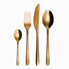 Набор столовых приборов Sola, Монреаль, золотой, 24 предмета (6 вилок, 6 ножей, 6 ложек, 6 чайных ложек), нерж.сталь