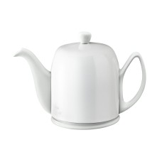 Чайник заварочный на 6 чашек, 1000 мл, белый, с белой крышкой, фарфор, серия SALAM White
