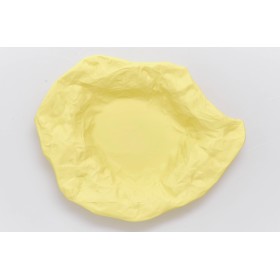 Тарелка для каши "Фантики", узкое дно, желтая, EVGENIYA KRYUKOVA, 24,5х19см, нижний диаметр - 11х9см