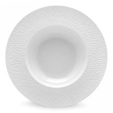 Тарелка для пасты с рельефным бортом 29  см, белая фарфор, BOREL Satin, GUY DEGRENNE