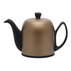 Чайник на 6 чашек, 900 мл, фарфор, черный с крышкой бронзового цвета, серия SALAM Mat Black