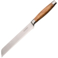 Нож для хлеба 20 см с деревянной ручкой, Le Creuset, 98000520000200, Дамасская сталь