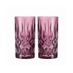 Набор стаканов 2 шт. высоких, 395 мл, малиновый, бессвинцовый хрусталь, коллекция NOBLESSE