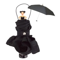 Зонт с фигуркой девочки, черный, металл, пластик, нейлон PYLONES