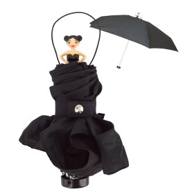 Зонт с фигуркой девочки, черный, металл, пластик, нейлон PYLONES