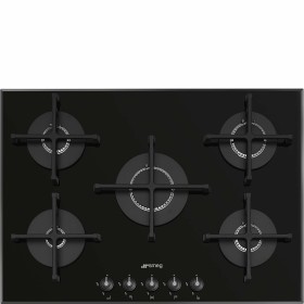SMEG PV175B3 Газовая варочная панель, 72 см, стекло Deep Black (чёрное), скошенный край