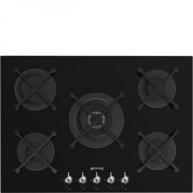 SMEG PV375N Газовая варочная панель, 72 см, чёрное стекло, прямой край.