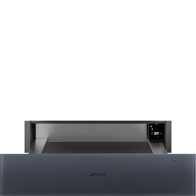 SMEG CPRT115G Подогреватель посуды, 60 см, высота 13,5 см, стекло Neptune grey, открывание PUSH