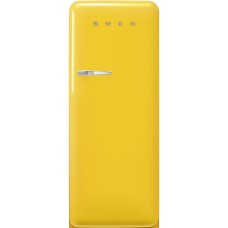 SMEG FAB28RYW5 Отдельностоящий однодверный холодильник, стиль 50-х годов, 60 см, желтый, петли справа