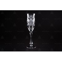 Бокал для шампанского хрустальный гравированный "Орел" Бк-015 