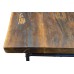 Авторский стол № 2, дуб взорванный, заливка черная смола, покрытие масло, 75х100х200см, ножки съёмные, черный металл