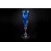 Бокал для шампанского, коллекция Бабочки, хрусталь, цвет голубой CRISTALLERIE de MONTBRONN 