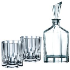 Набор 3 предмета  (декантер + 2 стакана ), коллекция Aspen