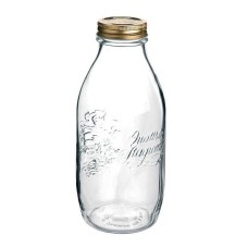 Бутылка 1.0 л, стекло, с металл. крышкой, коллекция QUATTRO