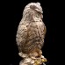 Скульптура "Мудрый филин", ORMAS, латунь, серебрение, обсидиан, янтарь, золочение, 28 см