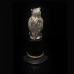 Скульптура "Мудрый филин", ORMAS, обсидиан, янтарь, золочение, 28см