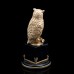 Скульптура "Мудрый филин", ORMAS, латунь, серебрение, обсидиан, янтарь, золочение, 28 см