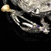 Икорница "Краб", ORMAS, латунь с серебрением, черный жемчуг, аметисты, золочение, 30х35х12см