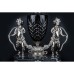 Чаша декоративная Olympus Brass на подставке 115 ARMN CRN бронза в серебре, черный мрамор, вставки из черного хрусталя ручной работы