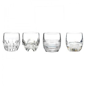 Набор широких стаканов, прозрачный  с узором, 4 шт, "Mixology", Waterford, 160454, хрусталь
