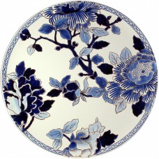 Большая настенная тарелка, Gien, Голубые пионы, диаметр 61,5 см 