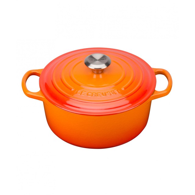Кастрюля круглая 18 см Огненная лава, стальная ручка, Le Creuset, 21177180902430, Чугун