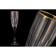 SM2103/GAL Набор: 6 хрустальных бокалов для шампанского (0,15л) "Пиза золото", Same