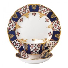 40017566 Набор чашка, блюдце, тарелка 20 см, Редженси Блу "100 Years Of, Royal Albert " (1900)Royal Albertфарфор