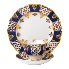 40017566 Набор чашка, блюдце, тарелка 20 см, Редженси Блу "100 Years Of, Royal Albert " (1900)Royal Albertфарфор