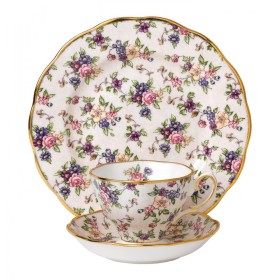 40017568 Набор чашка, блюдце, тарелка 20 см, Английский ситец "100 Years Of, Royal Albert " (1940), Royal Albert