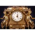 Часы Olympus Brass с лошадьми 535 GAMN CR BICOLOR бронза, цвет-античное золото, черный мрамор, хрусталь