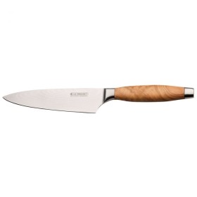 Нож поварской 15 см с деревянной ручкой, Le Creuset, 98000315000200, Дамасская сталь