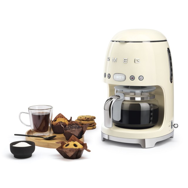 SMEG DCF02CREU Стиль 50-х г.г. Капельная кофеварка кремовый