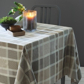23129 Скатерть, Миледи, бежевая клетка, 175х250 см