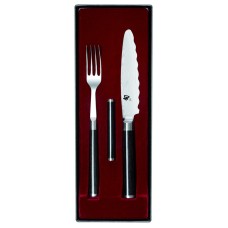 Набор Вилка/Нож универсальный с подставкой для приборов KAI, Кухонные принадлежности Шун Классик