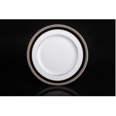 Пирожковая тарелка, коллекция Симфония, декор черный с платиной, 16 cm, фарфор