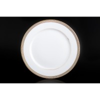 Обеденная тарелка, коллекция Перья, золото, 28 cm, фарфор