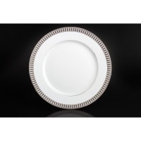Десертная тарелка, коллекция Перья, платина, 22 cm, фарфор