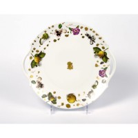 Блюдо круглое для пирожных с ручками Haviland & C.Parlon, Or de la Mediterranee, золотой, 28 см, MEDG 0015