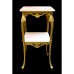 Столик квадратный, 2 яруса Olympus Brass 801 GAMP античное золото, розовый мрамор