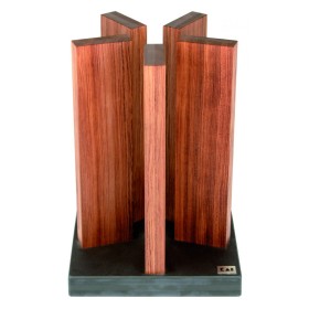 Блок для ножей Stonehenge KAI, Подставки для ножей , гранит/красное дерево, 5 деревянных колон, до 10 ножей, 21/21/30 см.