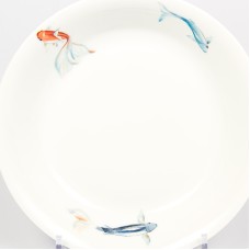 Тарелка глубокая Fradkof, рыбы, декор платина 19 см 