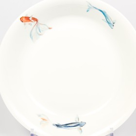 Тарелка глубокая Fradkof, рыбы, декор платина 19 см 