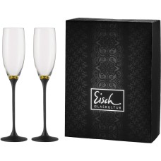 47750078 Набор бокалов для шампанского 500/78 золото с черным -2 шт в подарочной упаковке, Шампейн Эксклюзив, EISCH