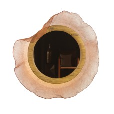Настенный светильник из меди с зеркалом Лотос