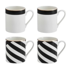 MKLDMUGPK4 Набор из 4 кружек фарфоровых  Mikasa Luxe Deco 380 мл Kitchen Craft