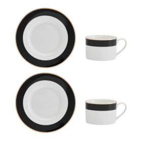 MKLDBANDCUPPK2 Набор из 2 чайных пар фарфоровых Luxe Deco 200 мл Mikasa Kitchen Craft