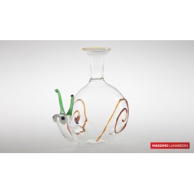 Декантер "Улитка" с зелеными рожками, AT DECANTER, 100% боросиликатное стекло, D 29см, Н 26см