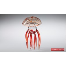 Декоративное изделие "Красная медуза" MEDUSA, 100% боросиликатное стекло, D 12см, H 22см