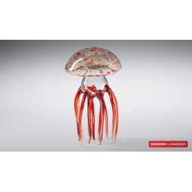 Декоративное изделие "Красная медуза" MEDUSA, 100% боросиликатное стекло, D 12см, H 22см